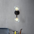 GobekUsa Black/Gold Nordic Bubble Wall Sconce Lamp with Clear Glass - 2 Lights, Bedroom Lighting