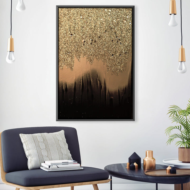 Black Gold Shimmer Canvas