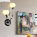 GobekUsa Black Half-Bulb Wall Sconce Light with Frosted White Glass Bowl- Modern and Elegant Wall Mount Lamp