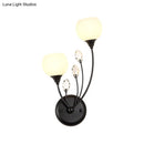 GobekUsa Black Half-Bulb Wall Sconce Light with Frosted White Glass Bowl- Modern and Elegant Wall Mount Lamp