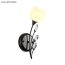 GobekUsa Black Half-Bulb Wall Sconce Light with Frosted White Glass Bowl- Modern and Elegant Wall Mount Lamp