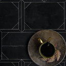 Black Honed Desing Bm 103 Waterjet Marble Mosaics 12 1/4x16 3/16