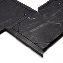 Black Honed French Interlock Marble Mosaics 12 1/4x15 7/8