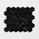 Black Honed Hexagon Marble Mosaics 12x12