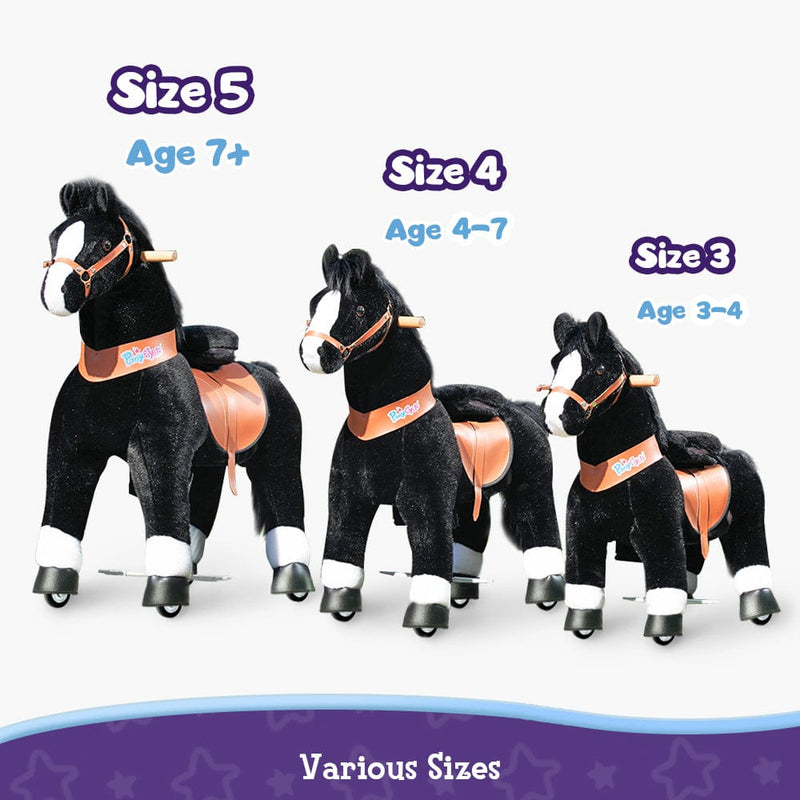 PonyCycle Large Ride On Horse Toy - Black