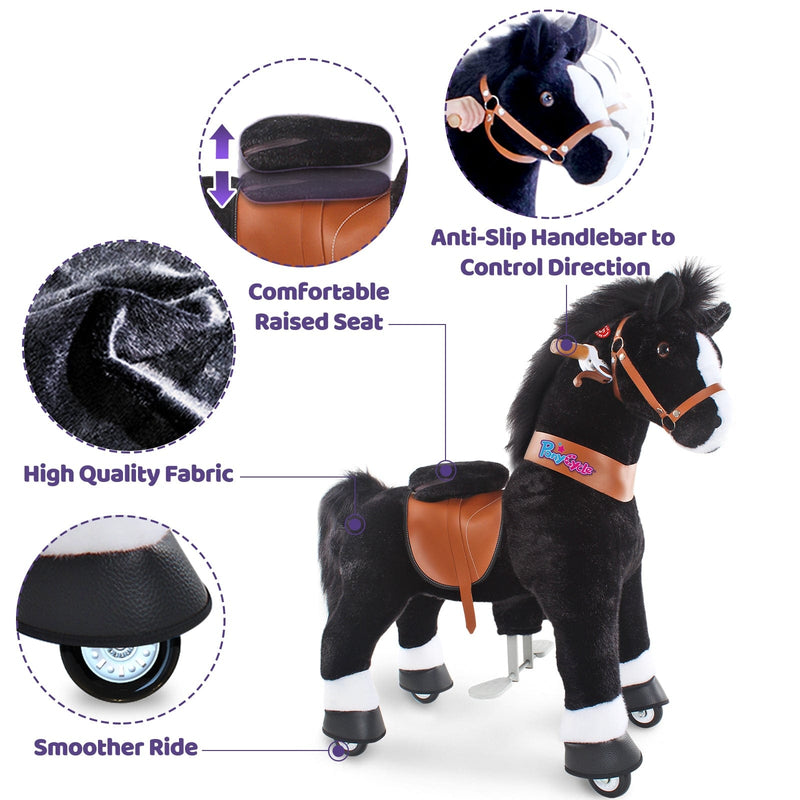 PonyCycle Large Ride On Horse Toy - Black