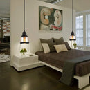 GobekUsa Black Industrial Cylinder Pendant Lighting - Clear Glass Hanging Light for Living Room