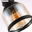 GobekUsa Black Industrial Cylinder Pendant Lighting - Clear Glass Hanging Light for Living Room