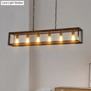 GobekUsa Black Industrial Rectangular Island Pendant Metallic Ceiling Light Fixture