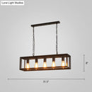 GobekUsa Black Industrial Rectangular Island Pendant Metallic Ceiling Light Fixture