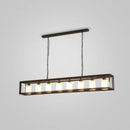 GobekUsa Black Industrial Rectangular Island Pendant Metallic Ceiling Light Fixture