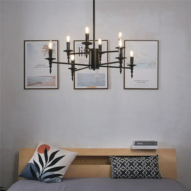 GobekUsa Iron Art LED Candle Chandelier Pendant Light for Living Room & Kitchen, photo 2 of 8