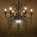 GobekUsa Iron Baroque E14 LED Chandelier Suspension Lighting for Foyer