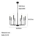 GobekUsa Iron Branch Chandelier LED Pendant Light - Elegant Home Decor