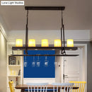 GobekUsa Black 3/5-Light Island Light Fixture with Clear Glass Cylindrical Pendant for Dining Room - Traditional Style