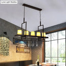 GobekUsa Black 3/5-Light Island Light Fixture with Clear Glass Cylindrical Pendant for Dining Room - Traditional Style