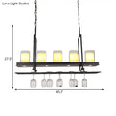 GobekUsa Black 3/5-Light Island Light Fixture with Clear Glass Cylindrical Pendant for Dining Room - Traditional Style