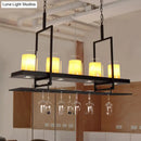 GobekUsa Black 3/5-Light Island Light Fixture with Clear Glass Cylindrical Pendant for Dining Room - Traditional Style