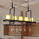 GobekUsa Black 3/5-Light Island Light Fixture with Clear Glass Cylindrical Pendant for Dining Room - Traditional Style
