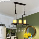 GobekUsa Black 3/5-Light Island Light Fixture with Clear Glass Cylindrical Pendant for Dining Room - Traditional Style