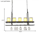 GobekUsa Black 3/5-Light Island Light Fixture with Clear Glass Cylindrical Pendant for Dining Room - Traditional Style
