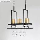 GobekUsa Black 3/5-Light Island Light Fixture with Clear Glass Cylindrical Pendant for Dining Room - Traditional Style