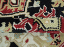 Hand Knotted Wool Area Rug Traditional Heriz Medallion Design Black Ivory Olive Brown