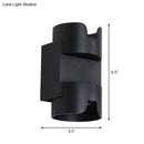GobekUsa Black LED Flush Mount Wall Light - Up Down Lighting with Metal Cylinder Shade for Patio