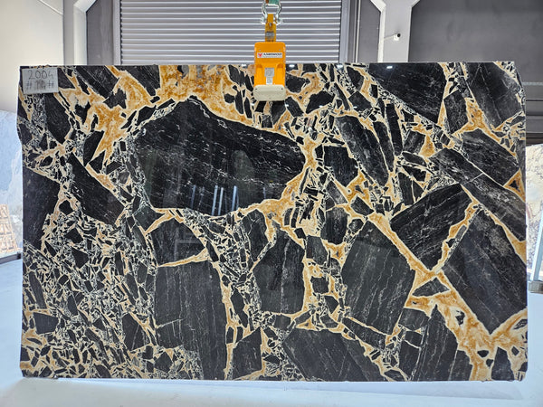 Black Leopard Marble Slab, Polished 2 cm, lot photo 1