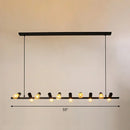 GobekUsa Black Linear Island Pendant Light with Exposed Bulb Design - Perfect for Restaurants and Lofts