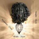 GobekUsa Lion Head Crystal Led Wall Lamp for Bedroom, Ktv, Living Room, Resin Wall Light