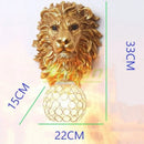 GobekUsa Lion Head Crystal Led Wall Lamp for Bedroom, Ktv, Living Room, Resin Wall Light