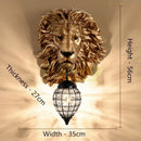 GobekUsa Lion Head Crystal Led Wall Lamp for Bedroom, Ktv, Living Room, Resin Wall Light