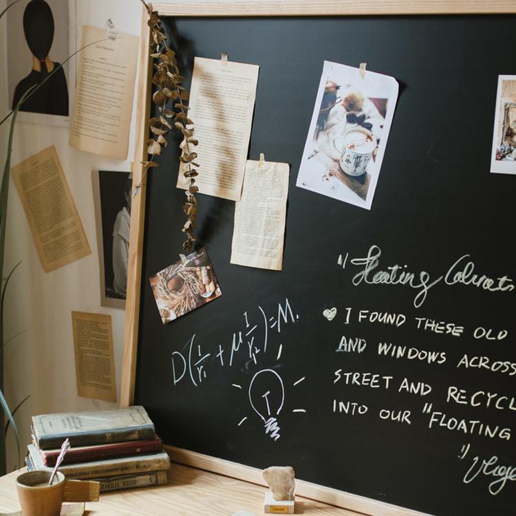 Black Magnetic Chalk Board with Solid Wood Frame, photo 4 of 9