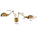 GobekUsa Double Swing Arm Wall Lights Bedside Sconce E27 Lighting Decor