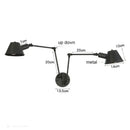 GobekUsa Double Swing Arm Wall Lights Bedside Sconce E27 Lighting Decor