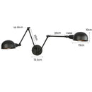 GobekUsa Double Swing Arm Wall Lights Bedside Sconce E27 Lighting Decor