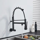 GobekUsa Dual Spout Kitchen Faucet Swivel Wall Mount 360 Rotation Cold Water Tap