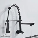 GobekUsa Dual Spout Kitchen Faucet Swivel Wall Mount 360 Rotation Cold Water Tap