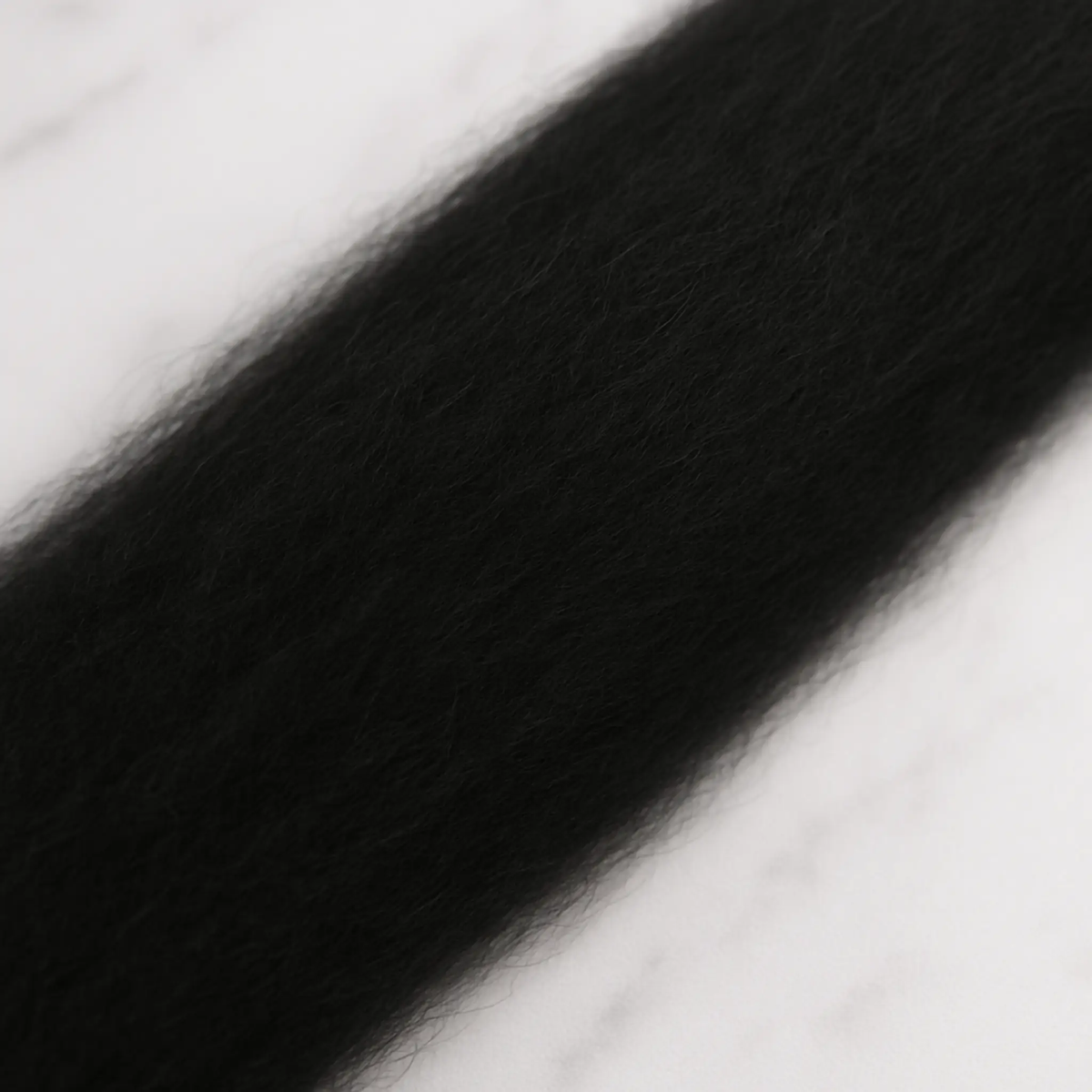Black Merino Wool Carded Sliver | 19 Micron Dyed Wool, photo 2 of 9