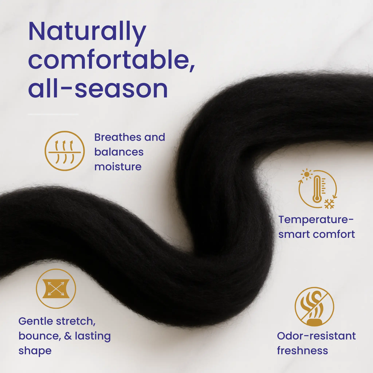 Black Merino Wool Carded Sliver | 19 Micron Dyed Wool, photo 9 of 9
