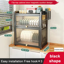 GobekUsa Double-layer Kitchen Dish Drying Rack with Chopstick Cage and Tableware Basket