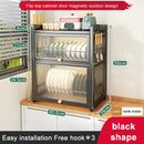 GobekUsa Double-layer Kitchen Dish Drying Rack with Chopstick Cage and Tableware Basket