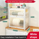 GobekUsa Double-layer Kitchen Dish Drying Rack with Chopstick Cage and Tableware Basket