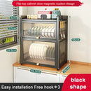 GobekUsa Double-layer Kitchen Dish Drying Rack with Chopstick Cage and Tableware Basket
