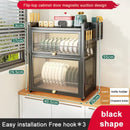 GobekUsa Double-layer Kitchen Dish Drying Rack with Chopstick Cage and Tableware Basket