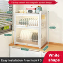 GobekUsa Double-layer Kitchen Dish Drying Rack with Chopstick Cage and Tableware Basket