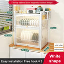 GobekUsa Double-layer Kitchen Dish Drying Rack with Chopstick Cage and Tableware Basket