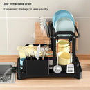 GobekUsa 2 Tier Dish Drainer Storage Rack for Kitchen Countertop Organization