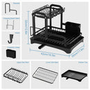 GobekUsa 2 Tier Dish Drainer Storage Rack for Kitchen Countertop Organization